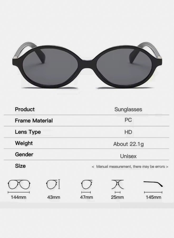 korico Trivon Transparent Black Full Rim Oval Sunglasses - Image 2